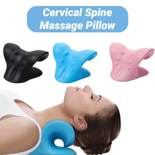 C-Type Neck Shoulder Relaxer Cervical Spine Stretch Muscle Relaxation Traction Device Massage Pillow Correction Chiropractic